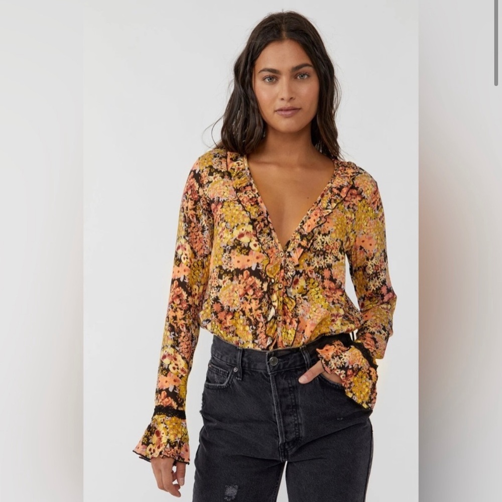 Free People Heat Wave Floral Intimately Body Suit, Size S, NWT